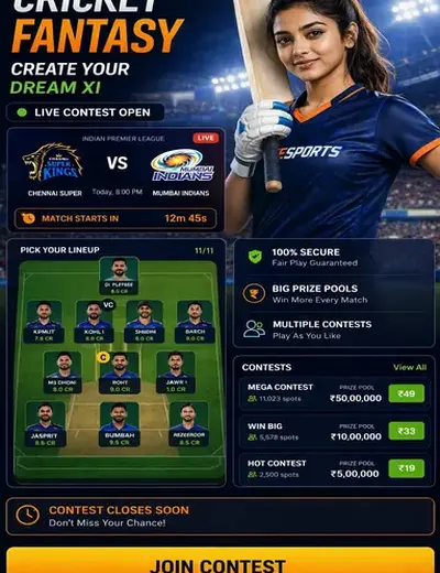 Come (Come Com) fantasy cricket & matchday visual 3
